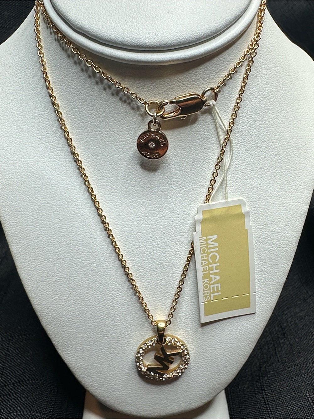 Micheal Kors necklace gold MK logo New